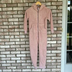 Hanna Andersson Zip Up Fleece Union suit Girls Medium